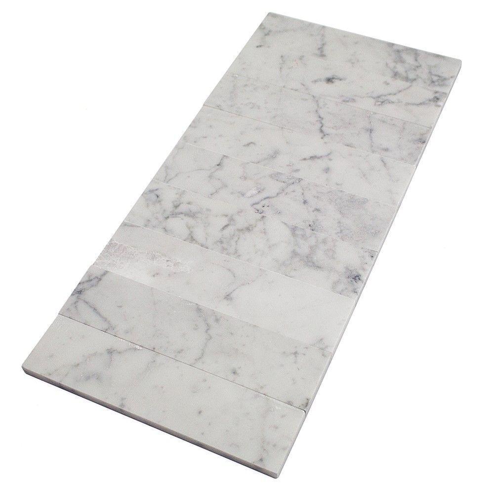 Carrara White 2x8 Subway Tile Polished/Honed Sample – Tilezz