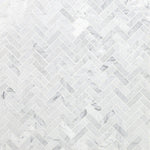 Load image into Gallery viewer, Carrara White Herringbone 1X3 Mosaic Polished/Honed Stone Tilezz 
