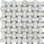 Load image into Gallery viewer, Calacatta Cressa Basketweave with Blue Marble Polished/Honed Stone Tilezz 
