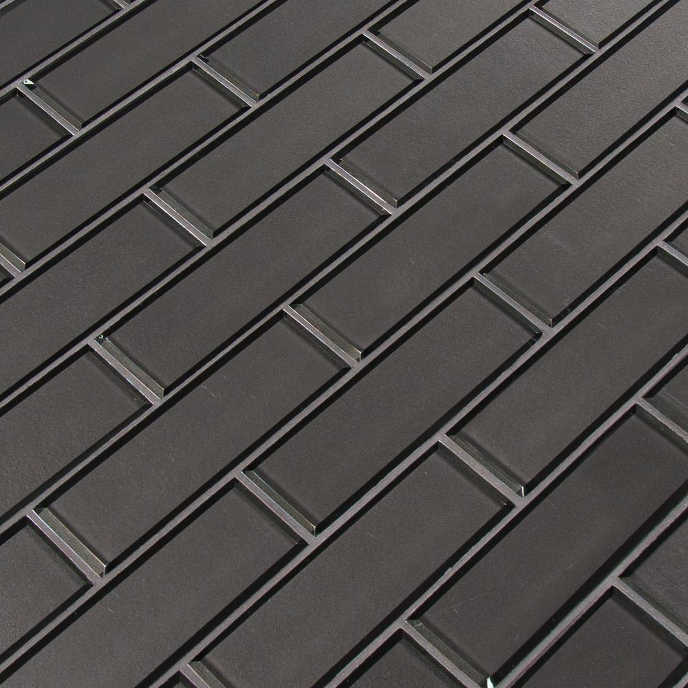 Metallic Gray 2x6 Beveled Glass Subway Tile Tilezz 
