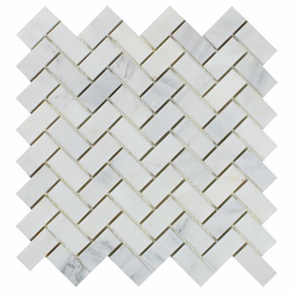 Calacatta Cressa Herringbone (Asian Statuary) 1x2 Polished/Honed Stone Tilezz 