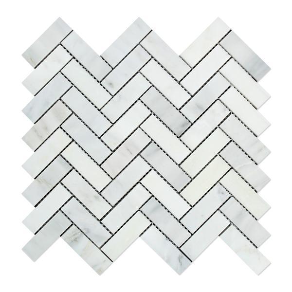 Calacatta Cressa Herringbone (Asian Statuary) 1x3 Polished/Honed Stone Tilezz 