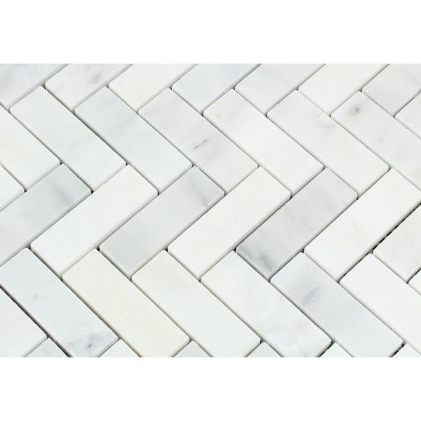 Calacatta Cressa Herringbone (Asian Statuary) 1x3 Polished/Honed Stone Tilezz 