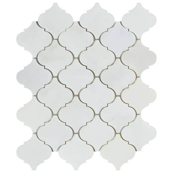 Calacatta Cressa ( Asian Statuary) Lantern Mosaic Polished/Honed Stone Tilezz 