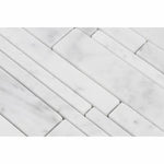 Load image into Gallery viewer, Carrara White Marble Random Strip Mosaic Polished/Honed Stone Tilezz 
