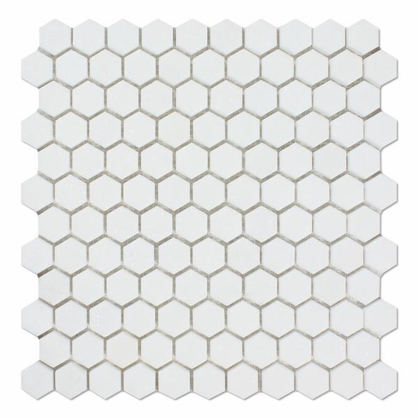 Thassos White Hexagon 1" Marble Mosaic Stone Tilezz 