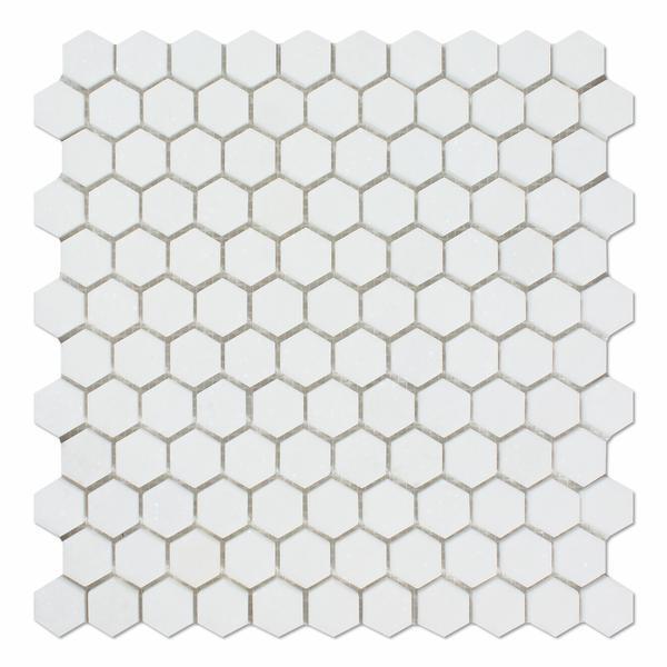 Thassos White Hexagon 1" Marble Mosaic Stone Tilezz 