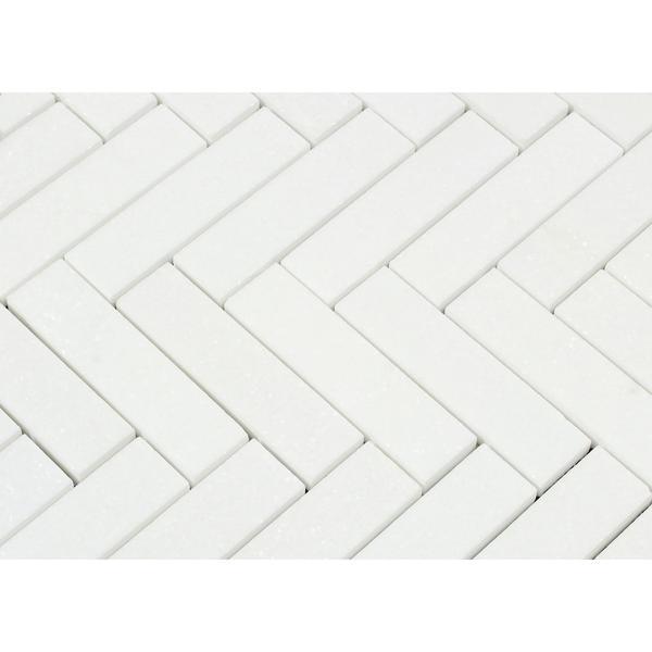 Thassos White Herringbone 1 X 4 Marble Mosaic Stone Tilezz 