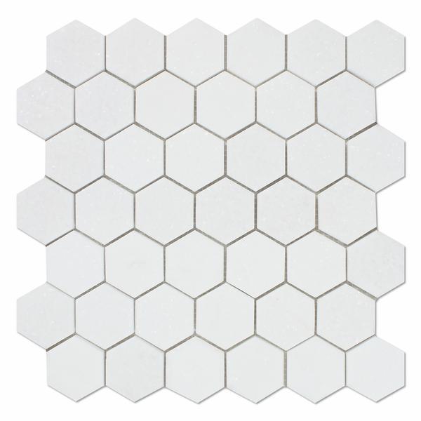 Thassos White Hexagon 2" Mosaic Tile Stone Tilezz 