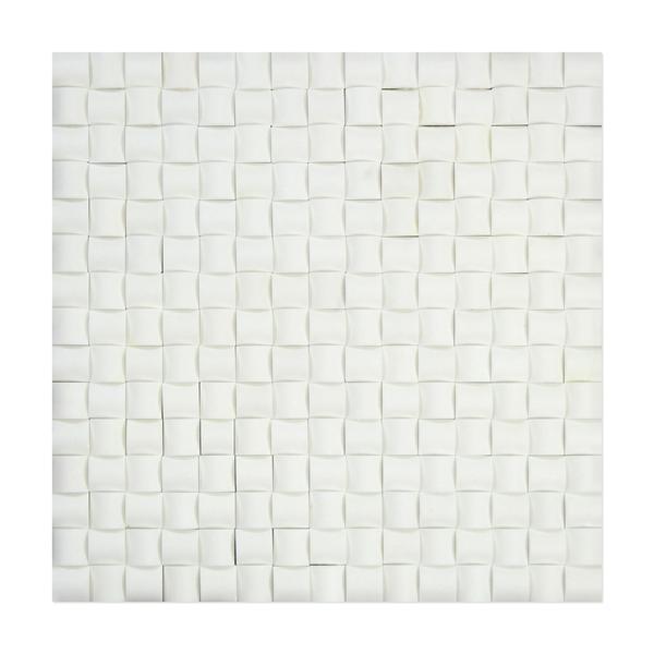 Thassos White 3D Squares Marble Mosaic Stone Tilezz 