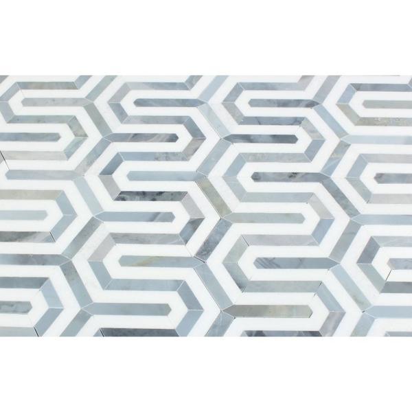 Wiltz Thassos White & Blue Marble Stone Tilezz 