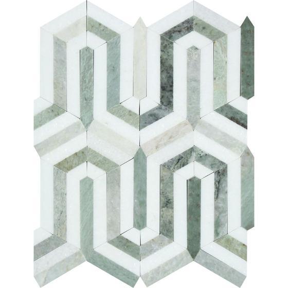 Wiltz Thassos White & Green Marble Stone Tilezz 