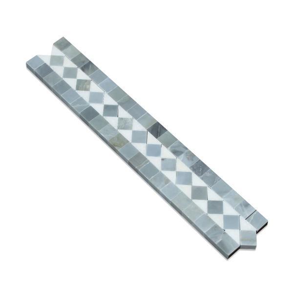 Thassos White & Blue Belvaux Border Stone Tilezz 