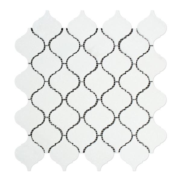 Thassos White Arabesque Marble Mosaic Stone Tilezz 