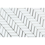 Load image into Gallery viewer, Thassos Mini Chevron Mosaic Polished/Honed Stone Tilezz 
