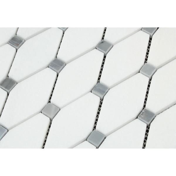 Thassos White & Blue Octave Mosaic Stone Tilezz 
