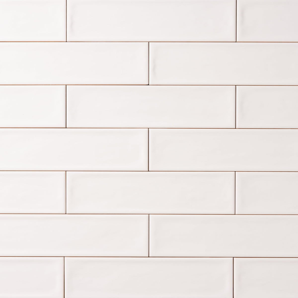 Chanelle Star White 3x12 Glossy Ceramic Tile — installed close-up