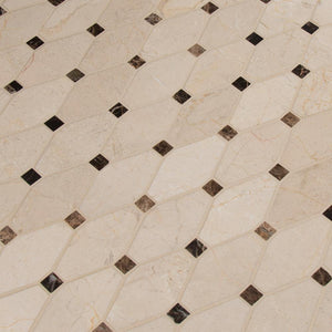 Valencia Blend Elongated Octagon Polished Marble Mosaic Tile Tilezz 