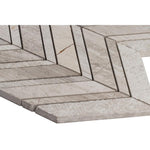 Load image into Gallery viewer, White Quarry Chevron Pattern Marble Mosaic Tilezz 
