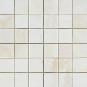 White Onyx Cross Cut 2x2 Mosaic Tile Polished Stone Tilezz 