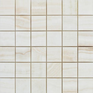 White Onyx Vein Cut 2x2 Mosaic Tile Polished Stone Tilezz 