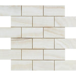 Load image into Gallery viewer, White Onyx Vein Cut 2x4 Brick Mosaic Tile Polished Stone Tilezz 
