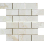 Load image into Gallery viewer, White Onyx Cross Cut 2x4 Brick Mosaic Tile Polished Stone Tilezz 
