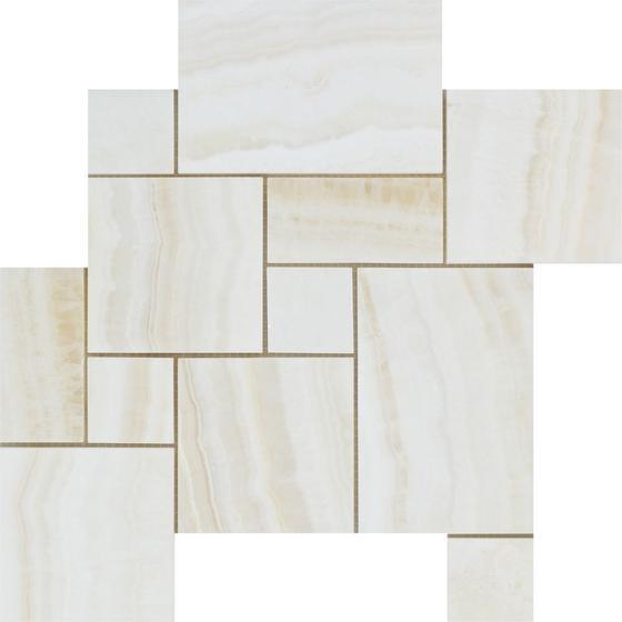 White Onyx Vein Cut 4 pcs Mini Pattern Polished Tilezz 